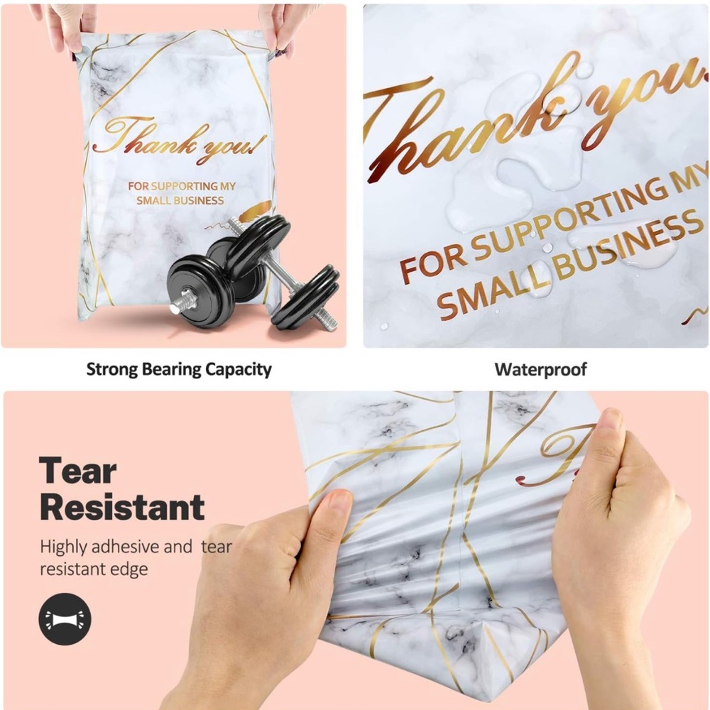 25 10X13 Poly Mailers Thank You Marble Shipping Envelopes Bags PRICE IS FIRM - Picture 8 of 10